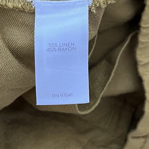 J Jill Womens Linen Blend Drawstring Ankle Pants Size S Mustard Coastal Vacay - Picture 7 of 8